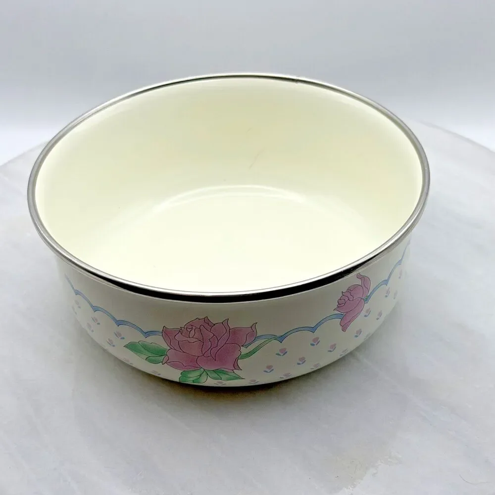 Vintage Tabletops Unlimited Floral Graphic Vitroceramic Bowl Cottagecore 80s